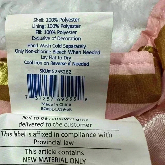 Top Paw Pink Gold Polka Dot Striped Dog Puffer Jacket XS - Picture 7 of 8